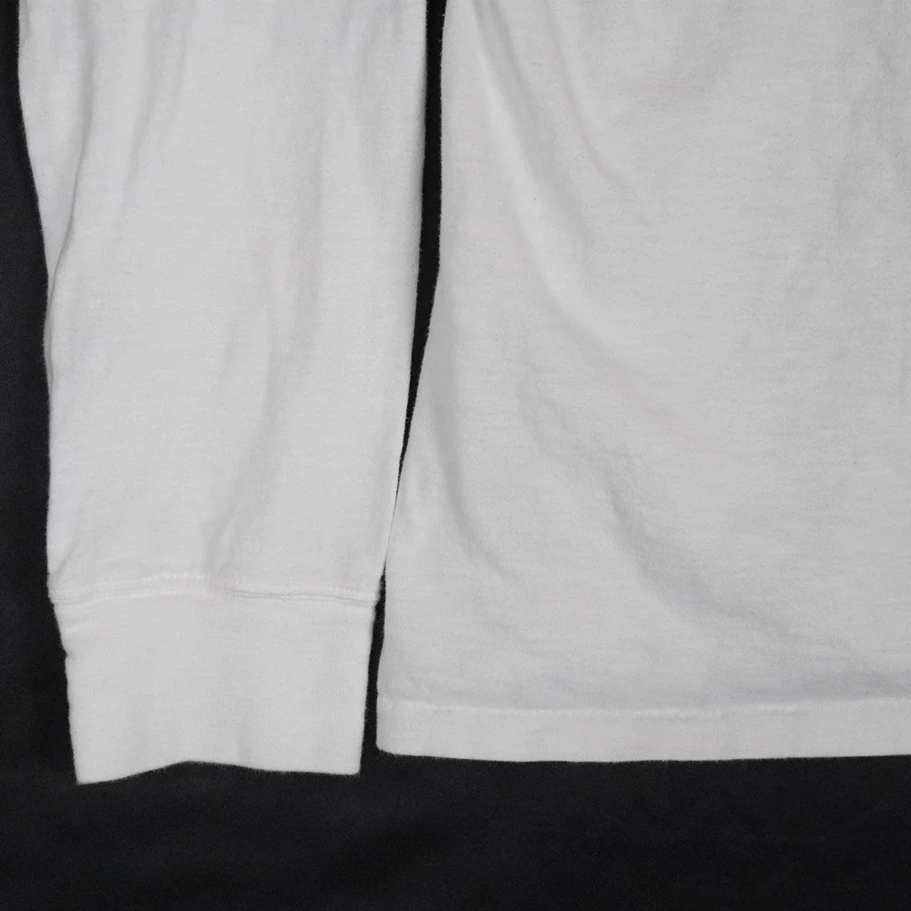 J. Crew Slub Cotton Yarns Long Sleeve Pocket Tee Mens L White Garment Dyed Shirt